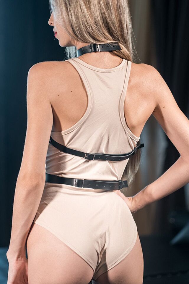 Özel Tasarım Seksi Deri Fantazi Göğüs Harness