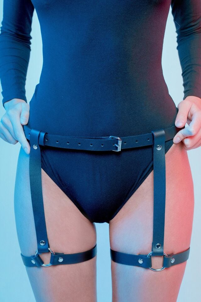 Leather Plain Fantasy Harness Garter