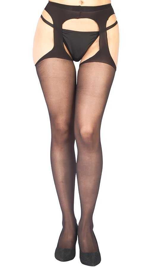 Black Private Area Open Fantasy Pantyhose