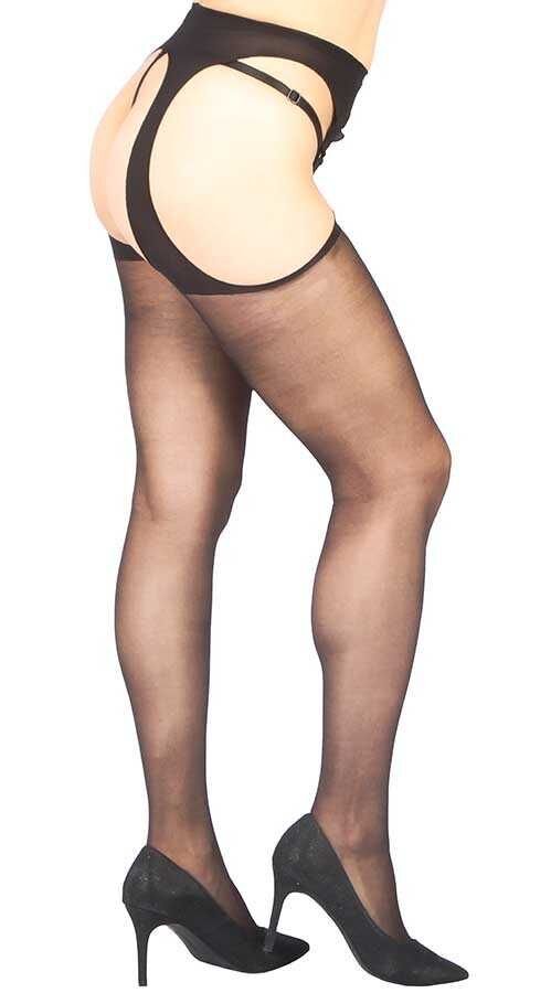 Black Private Area Open Fantasy Pantyhose