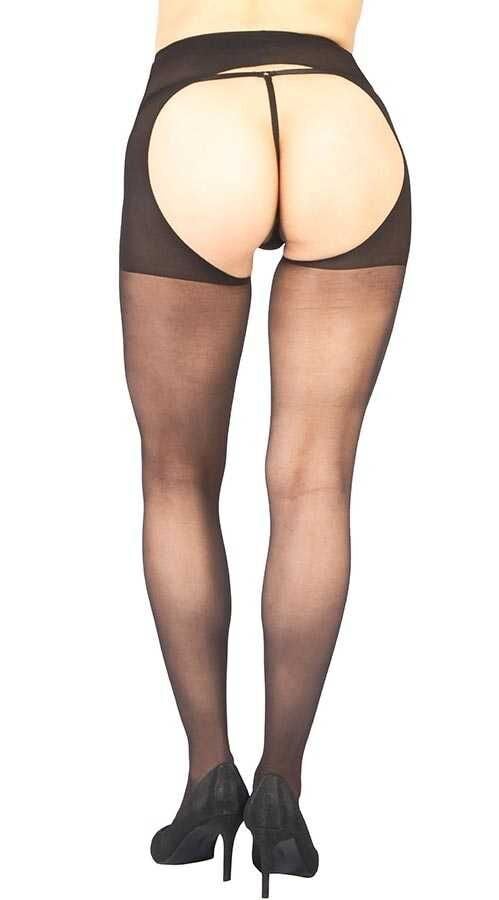 Black Private Area Open Fantasy Pantyhose