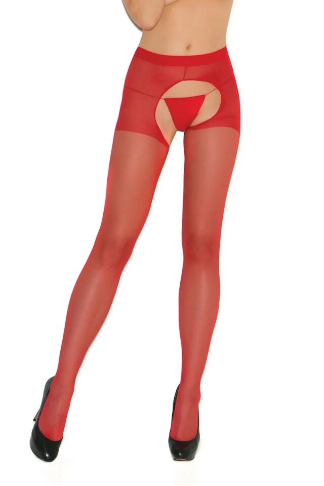 Private Area Open Red Fantasy Tights