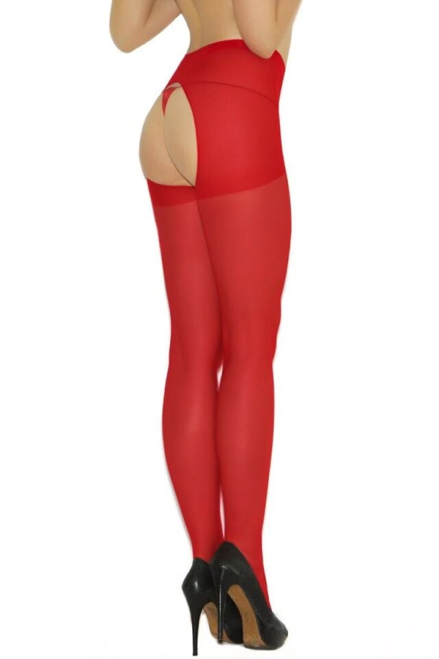Private Area Open Red Fantasy Tights